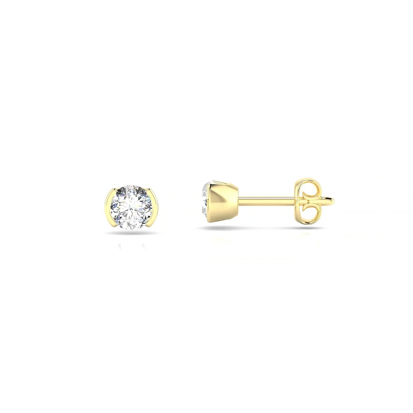 Suspense | 18k Yellow Gold 3.7 mm Round Diamond Earrings