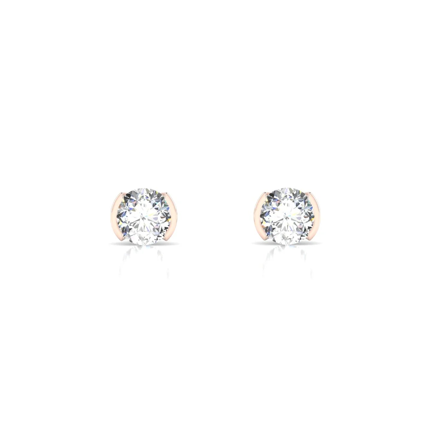 Suspense | 18k Rose Gold 4.2 mm Round Diamond Earrings