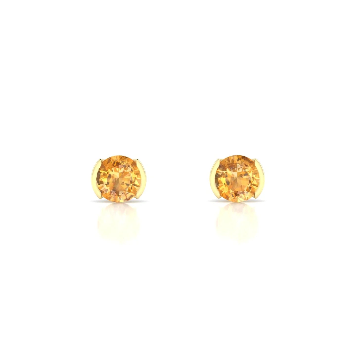 Suspense | 18k Yellow Gold 4.5 mm Round Citrine Earrings