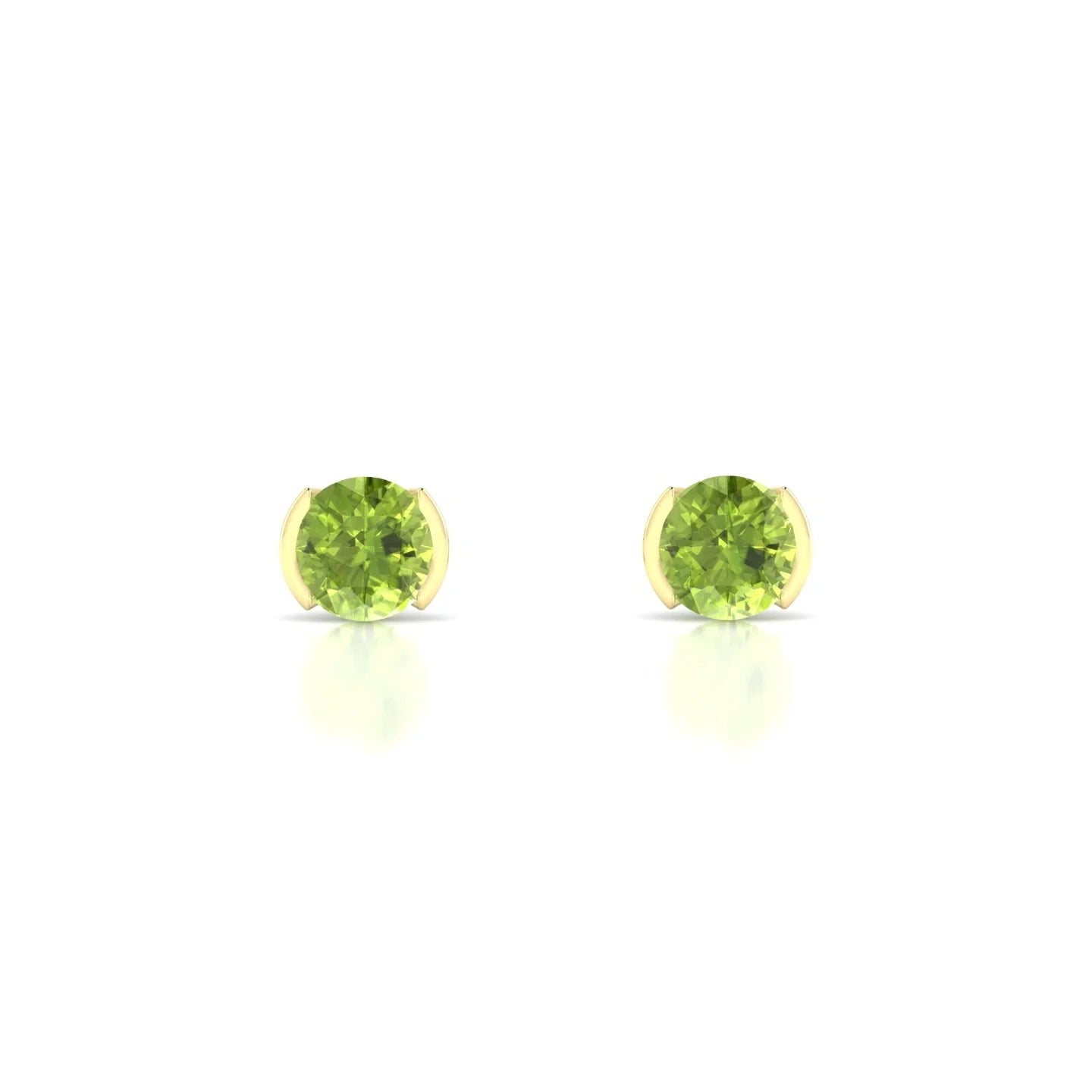 Suspense | 18k Yellow Gold 4.5 mm Round Peridot Earrings