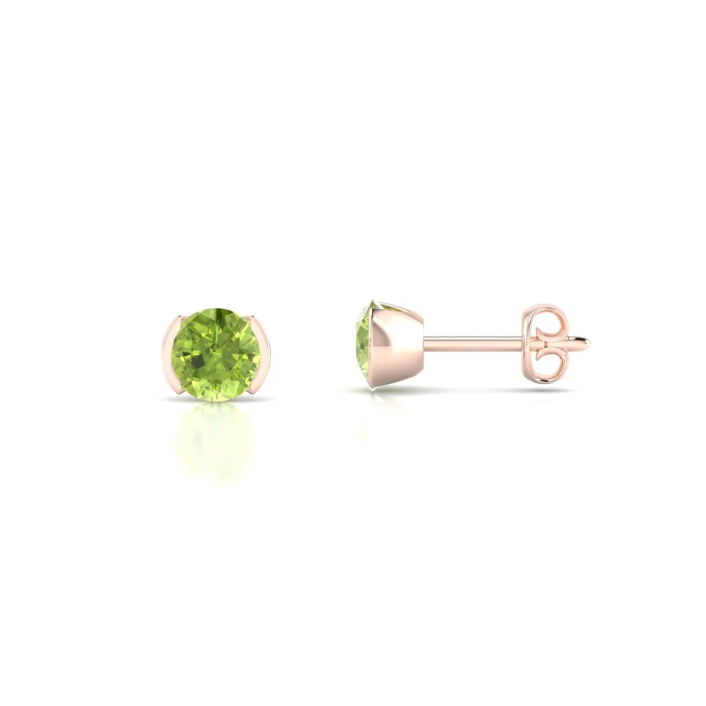 Suspense | 18k Rose Gold 4.5 mm Round Peridot Earrings