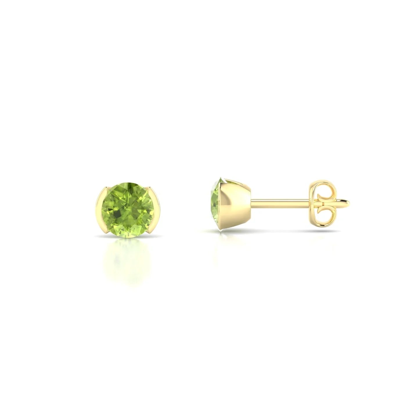Suspense | 18k Yellow Gold 4.5 mm Round Peridot Earrings