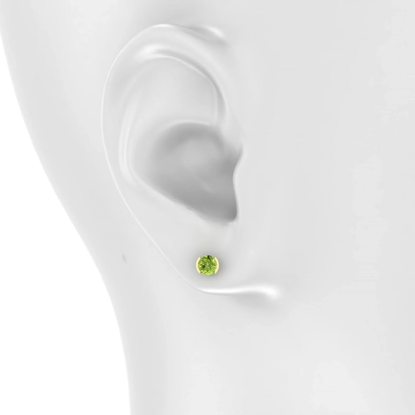 Suspense | 18k Yellow Gold 4.5 mm Round Peridot Earrings