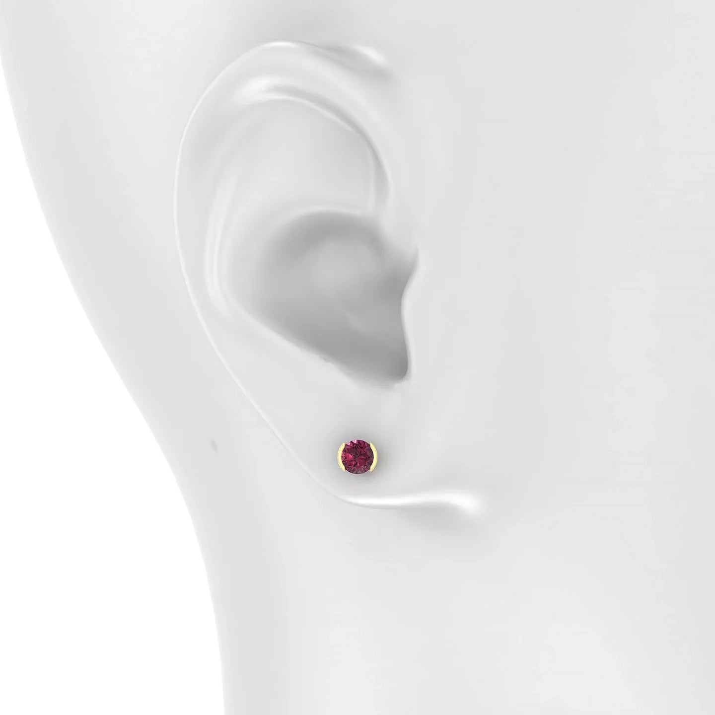 Suspense | 18k Yellow Gold 4.5 mm Round Rhodolite Earrings