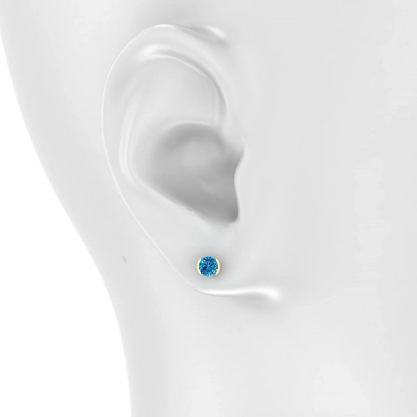 Suspense | 18k Yellow Gold 4.5 mm Round Topaz Earrings