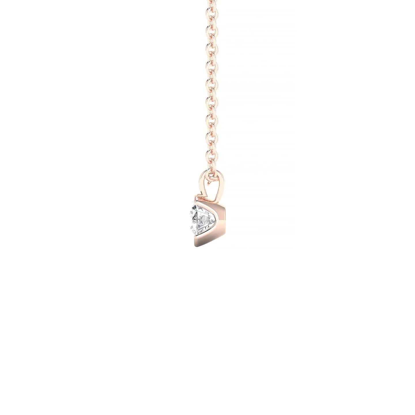 Suspense | 18k Rose Gold 3.7 mm Round Diamond Pendant