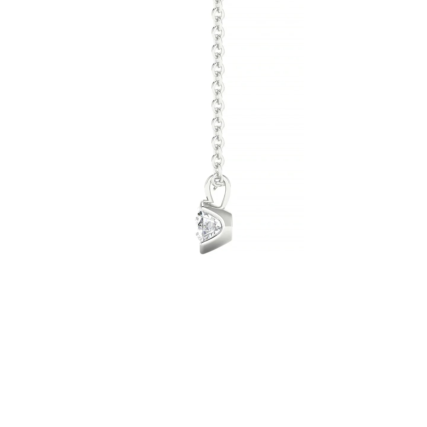 Suspense | 18k White Gold 3.7 mm Round Diamond Pendant