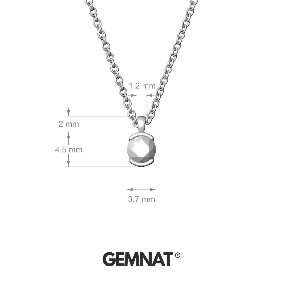 Suspense | 18k Rose Gold 3.7 mm Round Diamond Pendant