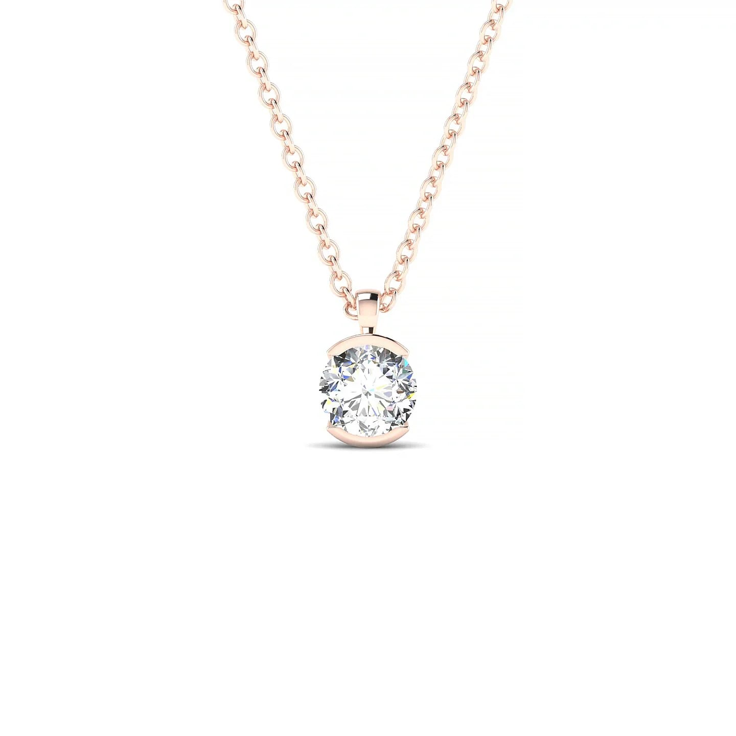 Suspense | 18k Rose Gold 4.2 mm Round Diamond Pendant