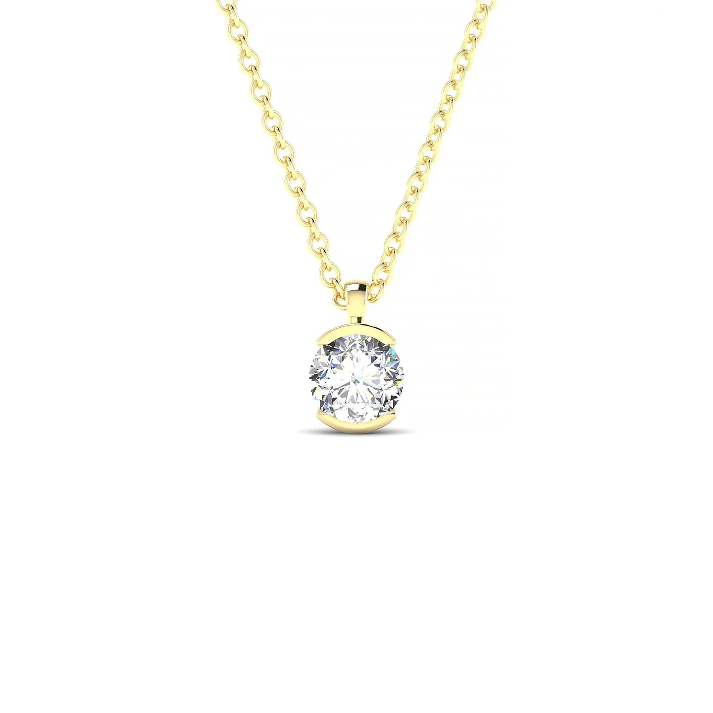 Suspense | 18k Yellow Gold 4.2 mm Round Diamond Pendant