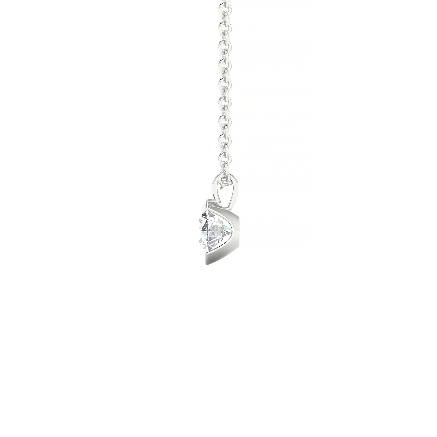 Suspense | 18k White Gold 4.2 mm Round Diamond Pendant