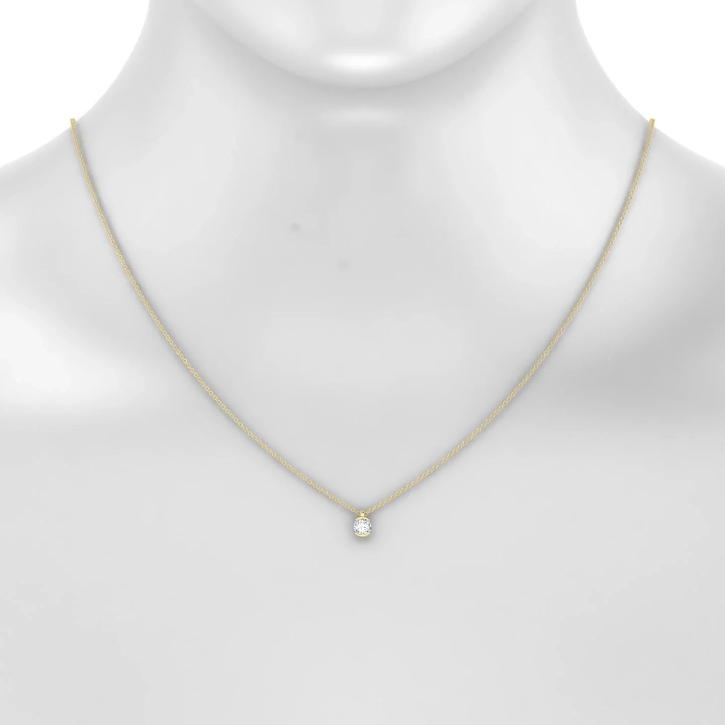 Suspense | 18k Yellow Gold 4.2 mm Round Diamond Pendant