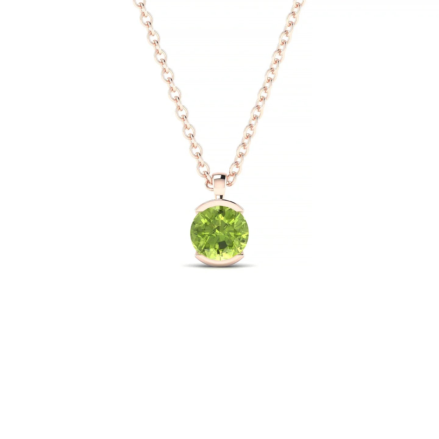 Suspense | 18k Rose Gold 4.5 mm Round Peridot Pendant