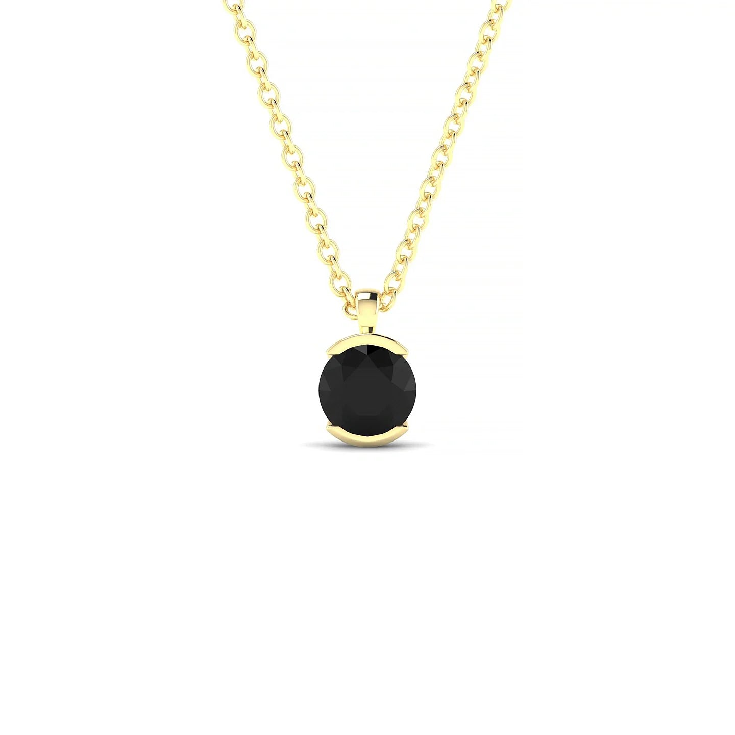 Suspense | 18k Yellow Gold 4.5 mm Round Black Diamond Pendant
