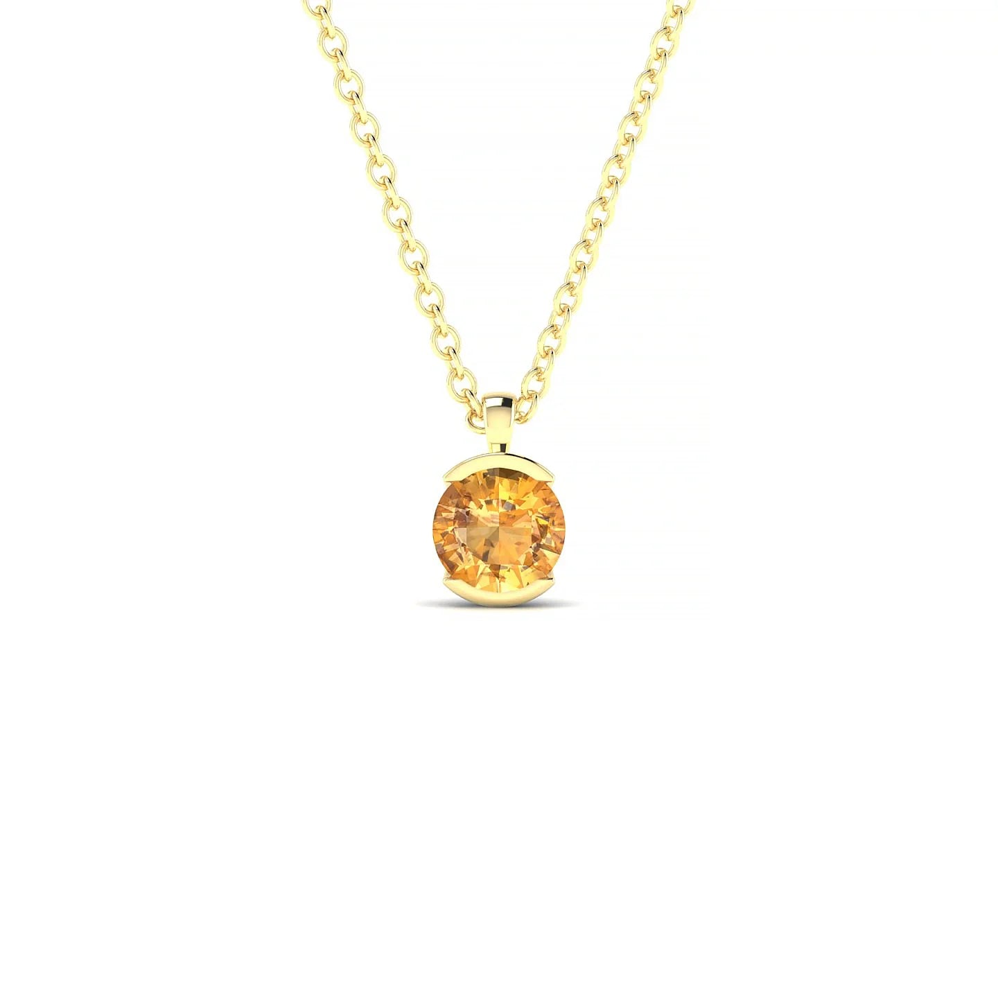 Suspense | 18k Yellow Gold 4.5 mm Round Citrine Pendant