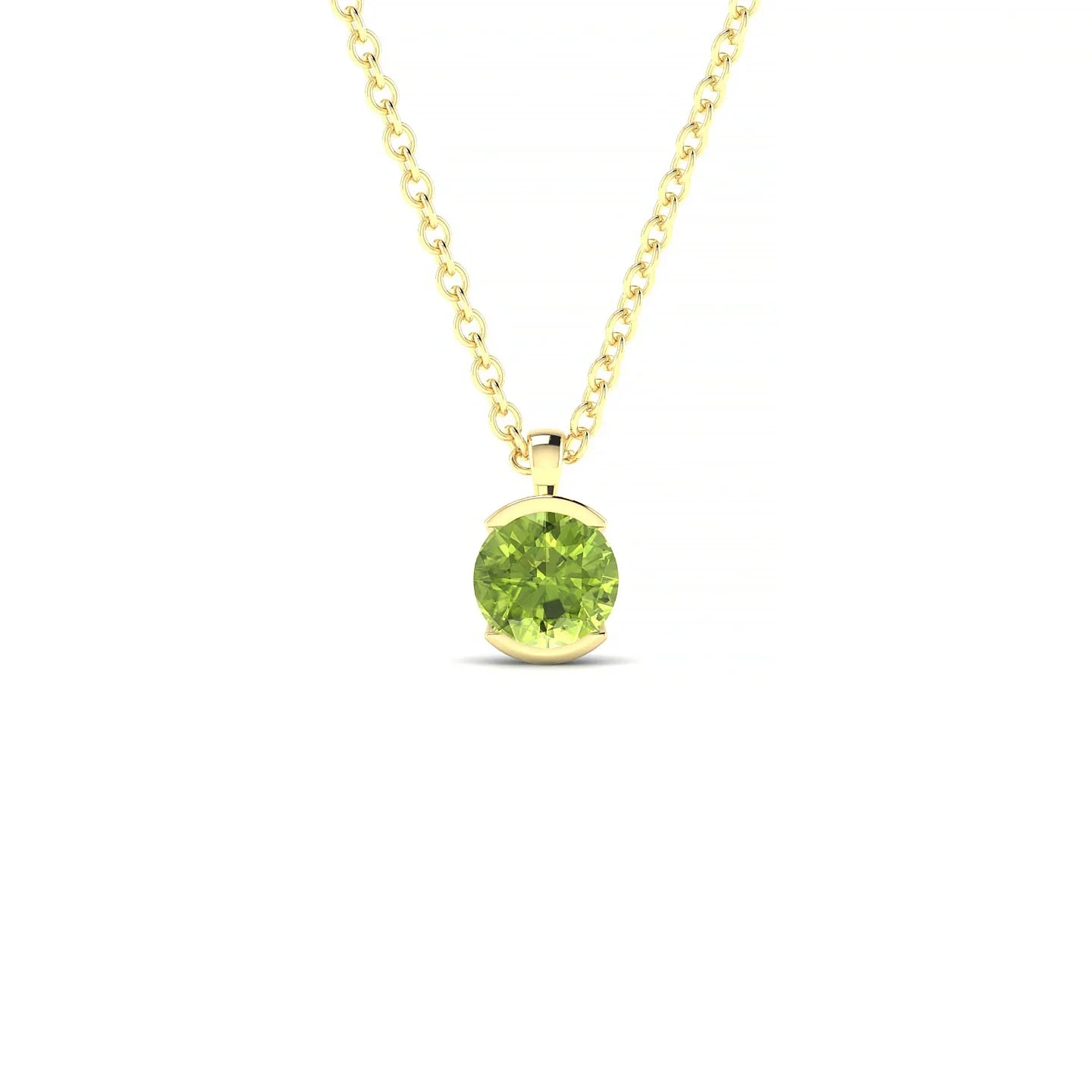 Suspense | 18k Yellow Gold 4.5 mm Round Peridot Pendant