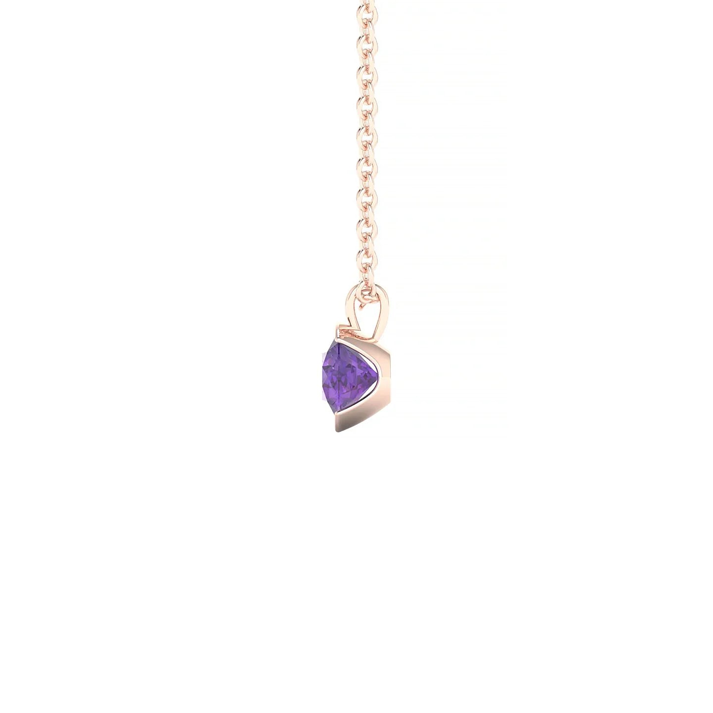 Suspense | 18k Rose Gold 4.5 mm Round Amethyst Pendant