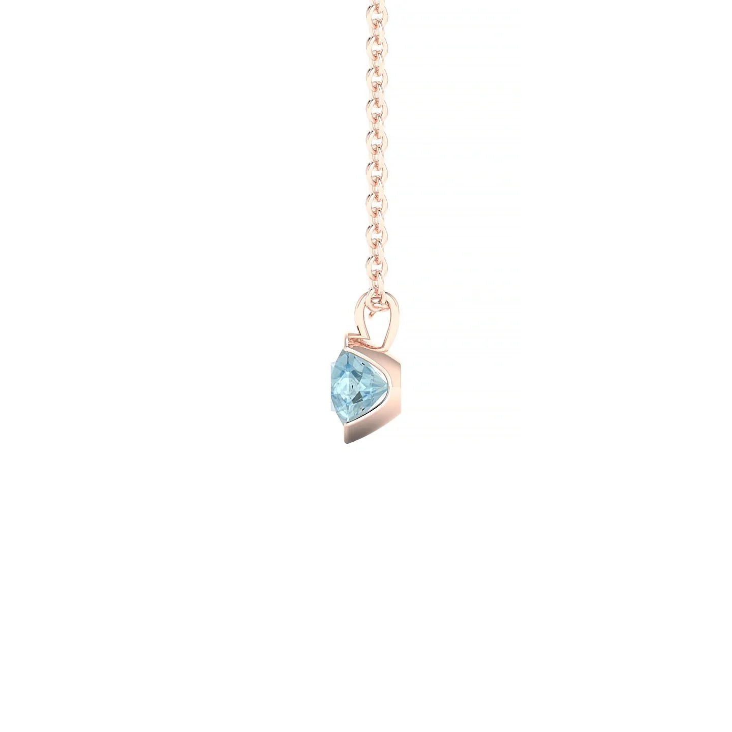 Suspense | 18k Rose Gold 4.5 mm Round Aquamarine Pendant