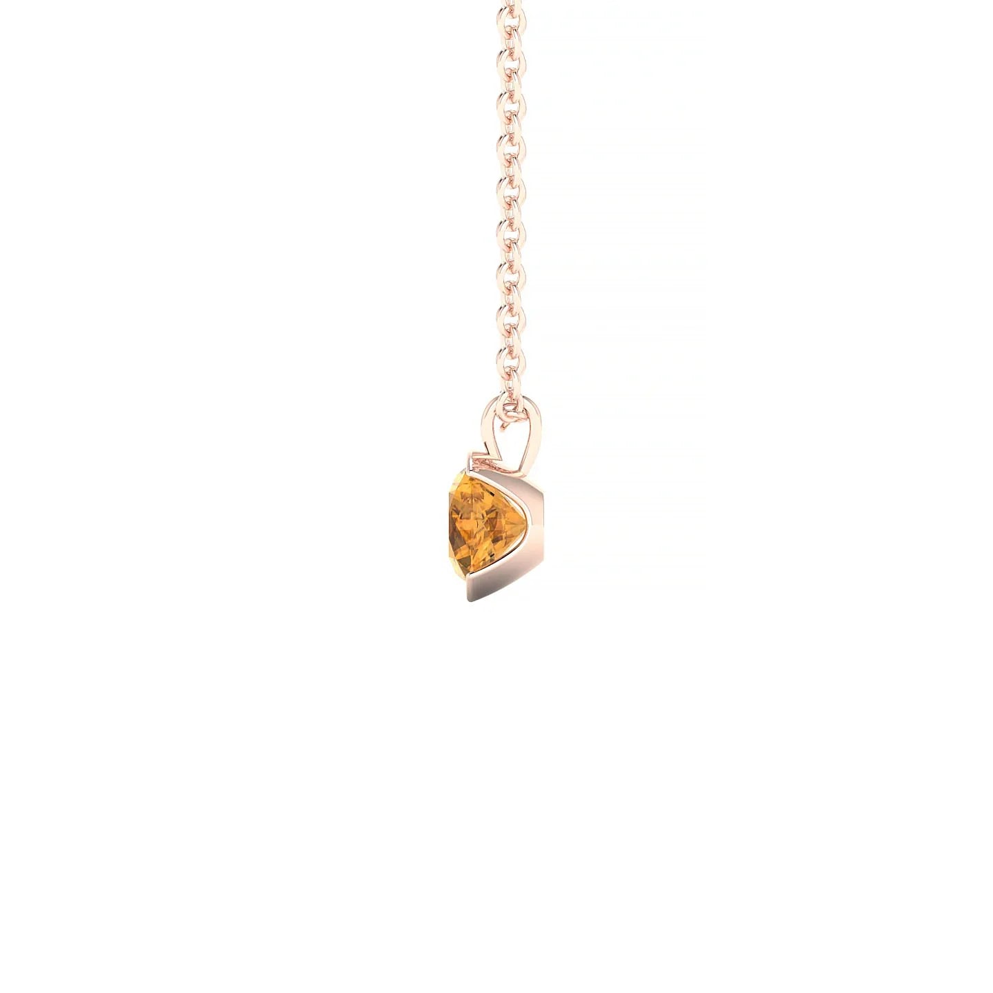 Suspense | 18k Rose Gold 4.5 mm Round Citrine Pendant