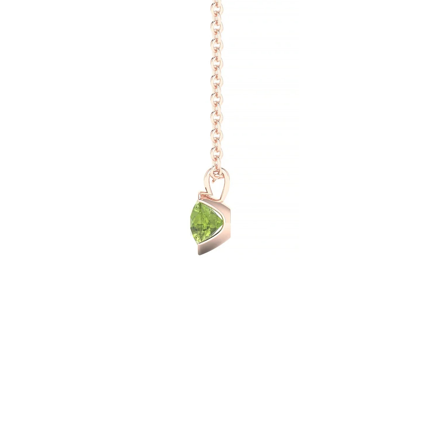 Suspense | 18k Rose Gold 4.5 mm Round Peridot Pendant