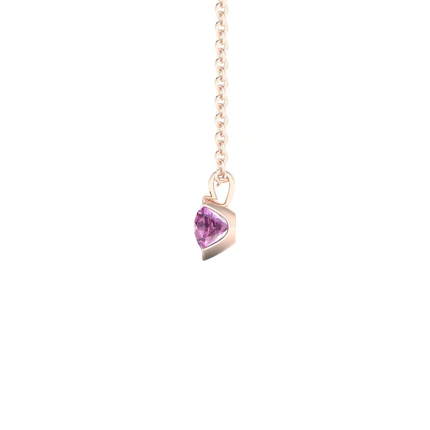 Suspense | 18k Rose Gold 4.5 mm Round Pink Sapphire Pendant