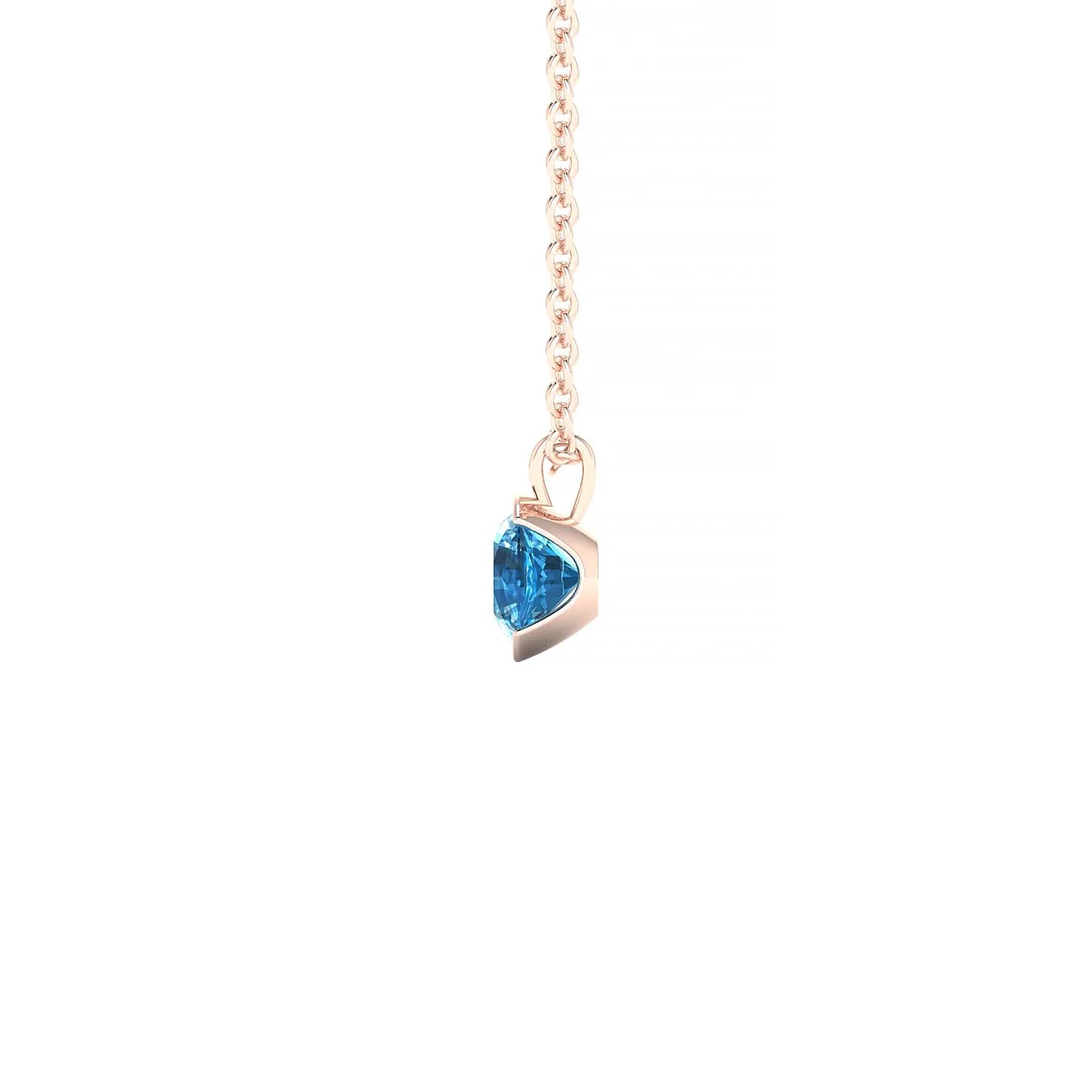 Suspense | 18k Rose Gold 4.5 mm Round Topaz Pendant