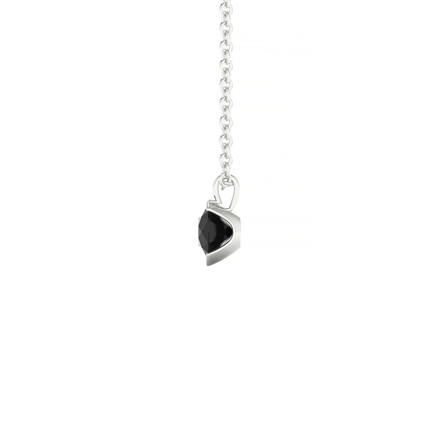 Suspense | 18k White Gold 4.5 mm Round Black Diamond Pendant