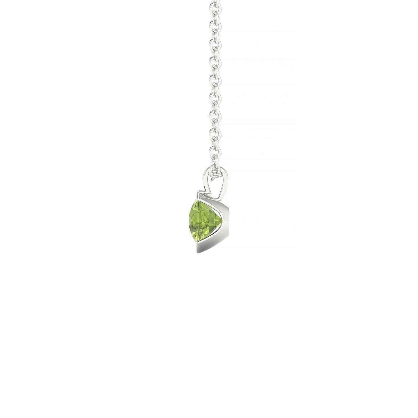 Suspense | 18k White Gold 4.5 mm Round Peridot Pendant
