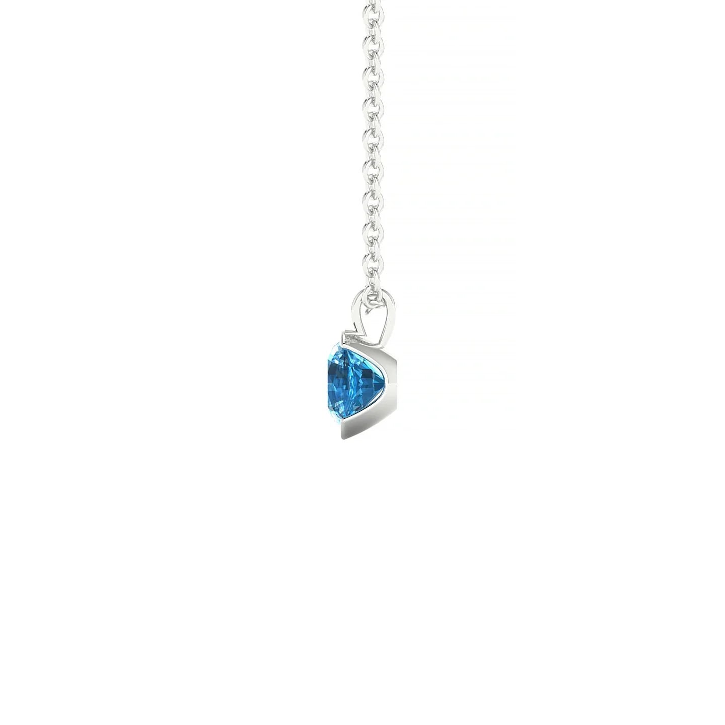 Suspense | 18k White Gold 4.5 mm Round Topaz Pendant