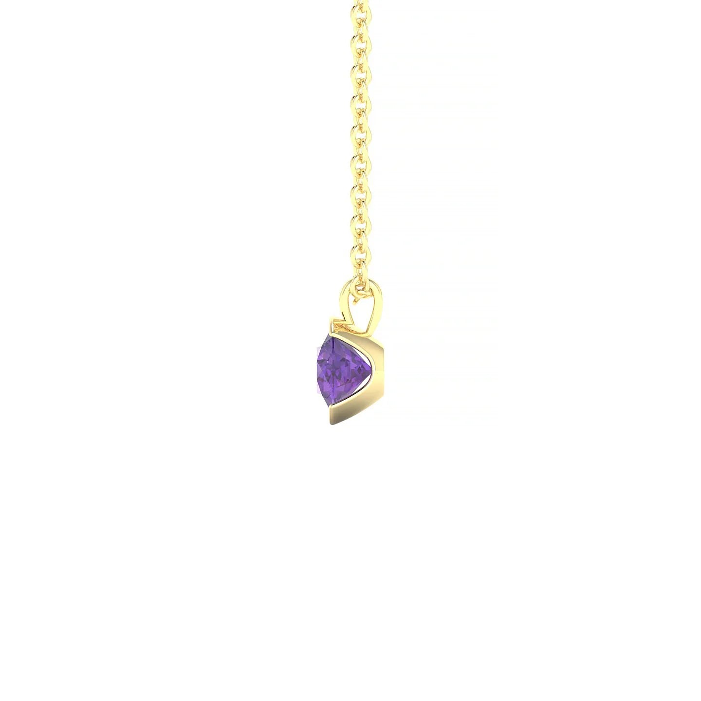 Suspense | 18k Yellow Gold 4.5 mm Round Amethyst Pendant
