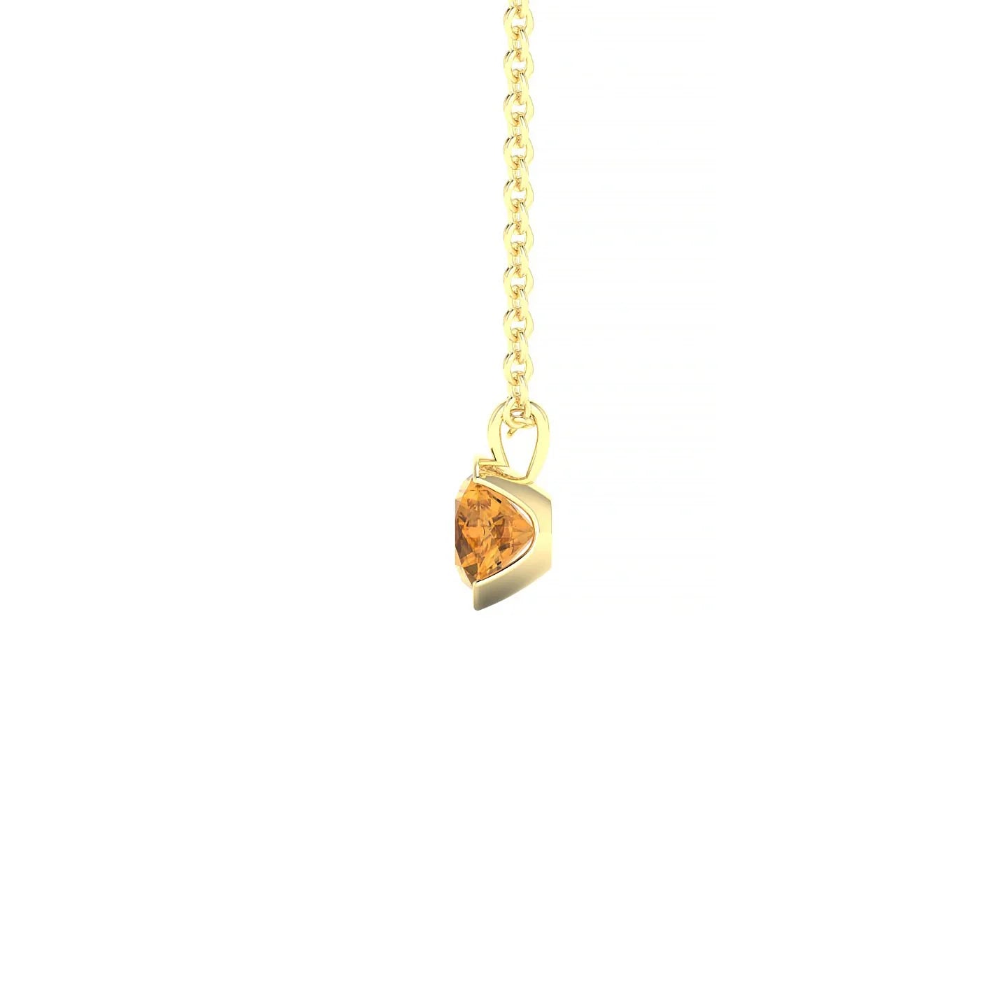 Suspense | 18k Yellow Gold 4.5 mm Round Citrine Pendant