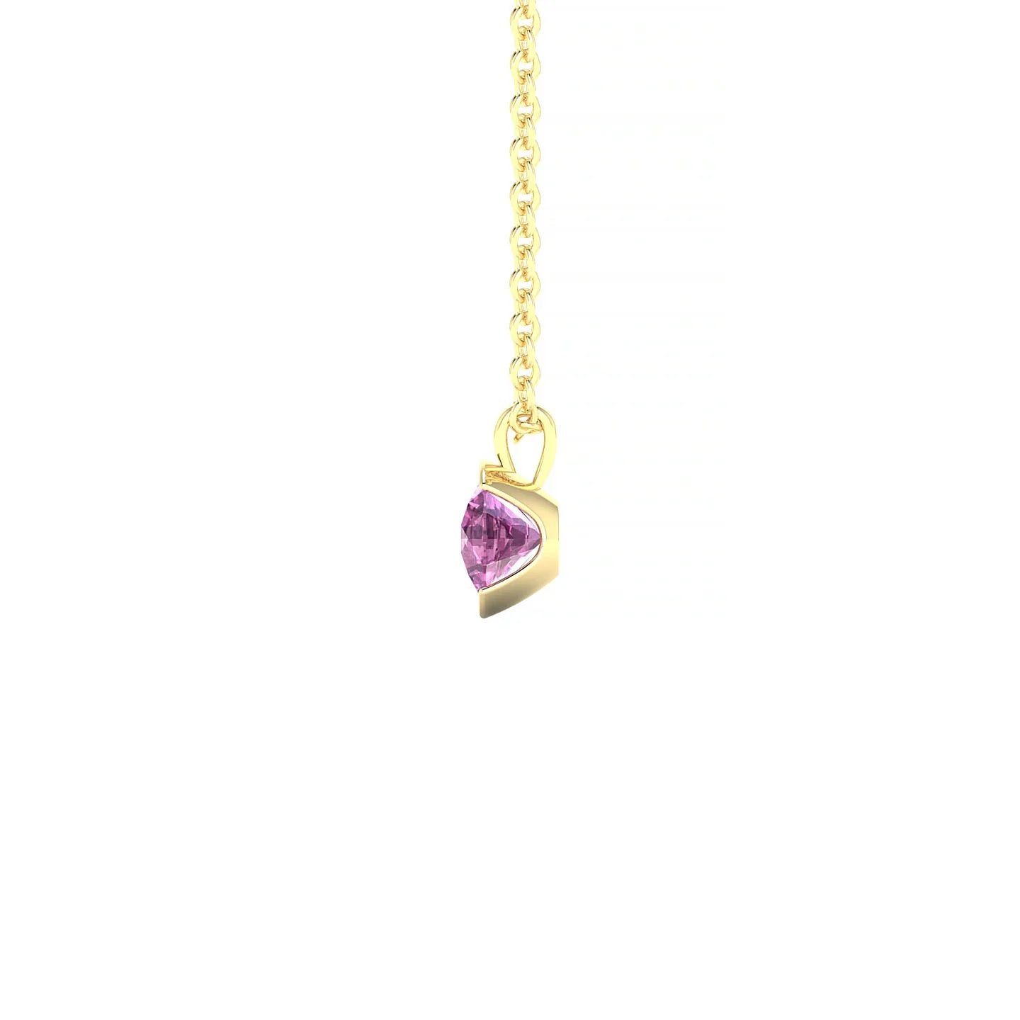 Suspense | 18k Yellow Gold 4.5 mm Round Pink Sapphire Pendant