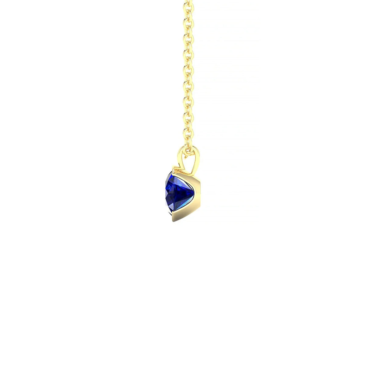 Suspense | 18k Yellow Gold 4.5 mm Round Sapphire Pendant