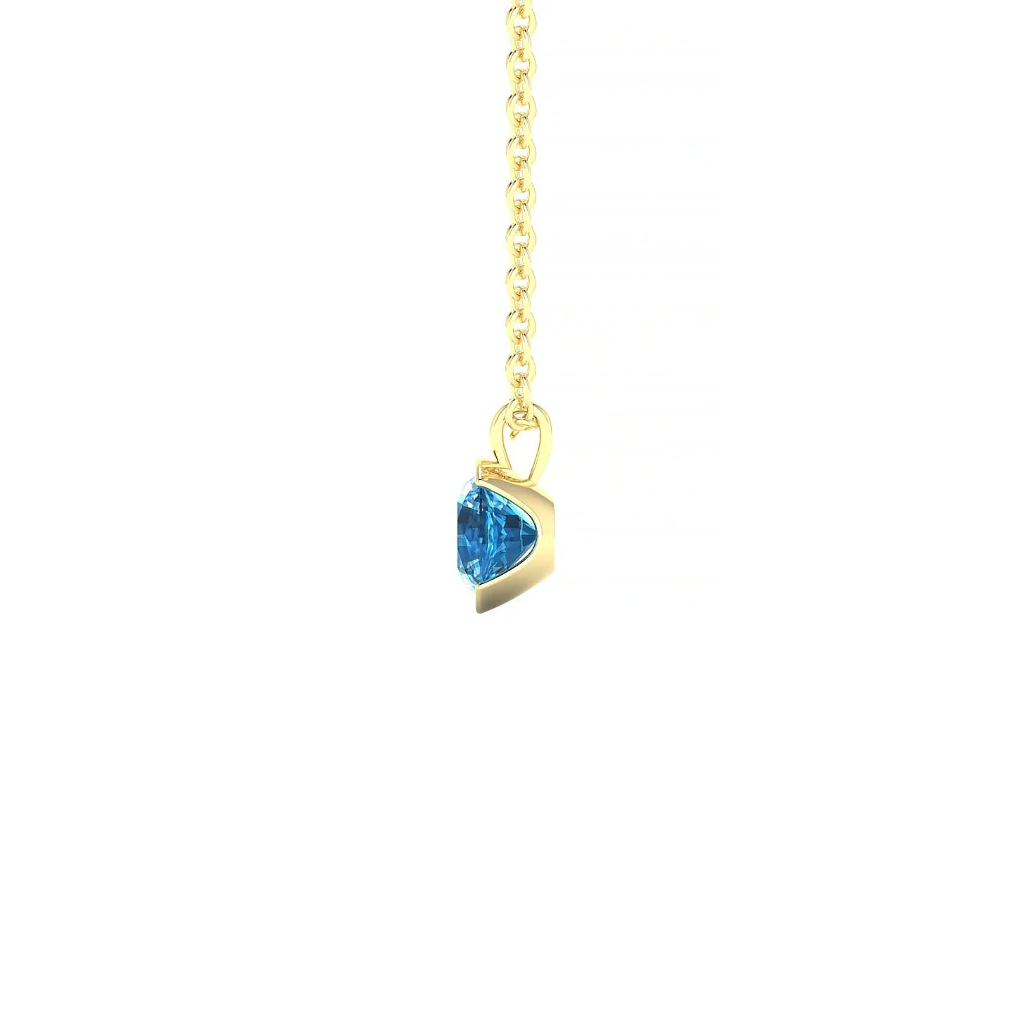 Suspense | 18k Yellow Gold 4.5 mm Round Topaz Pendant