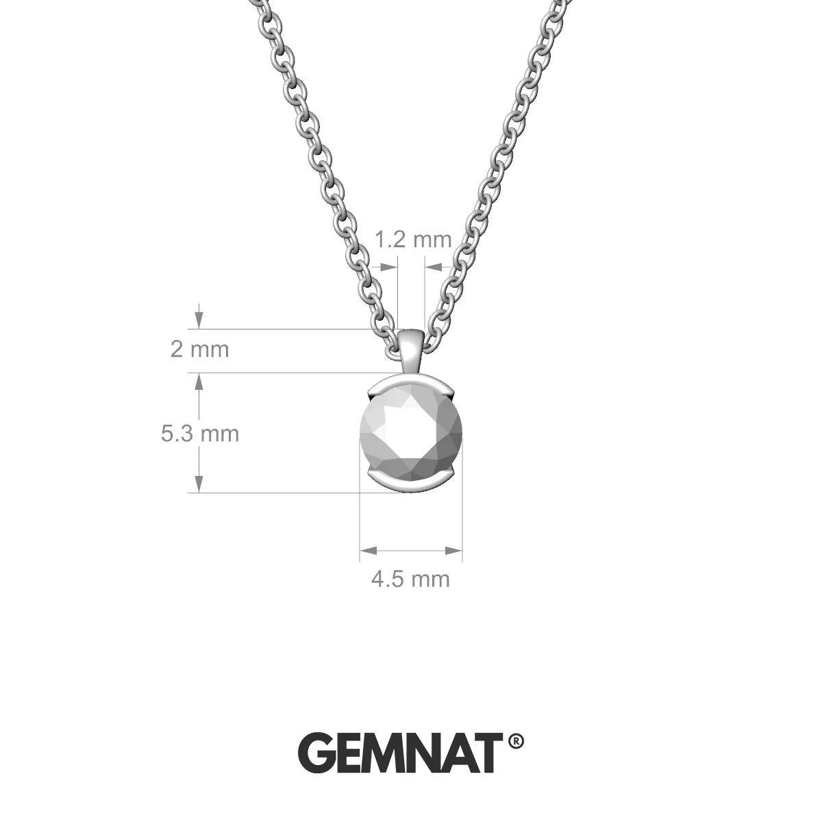 Suspense | 18k White Gold 4.5 mm Round Rhodolite Pendant