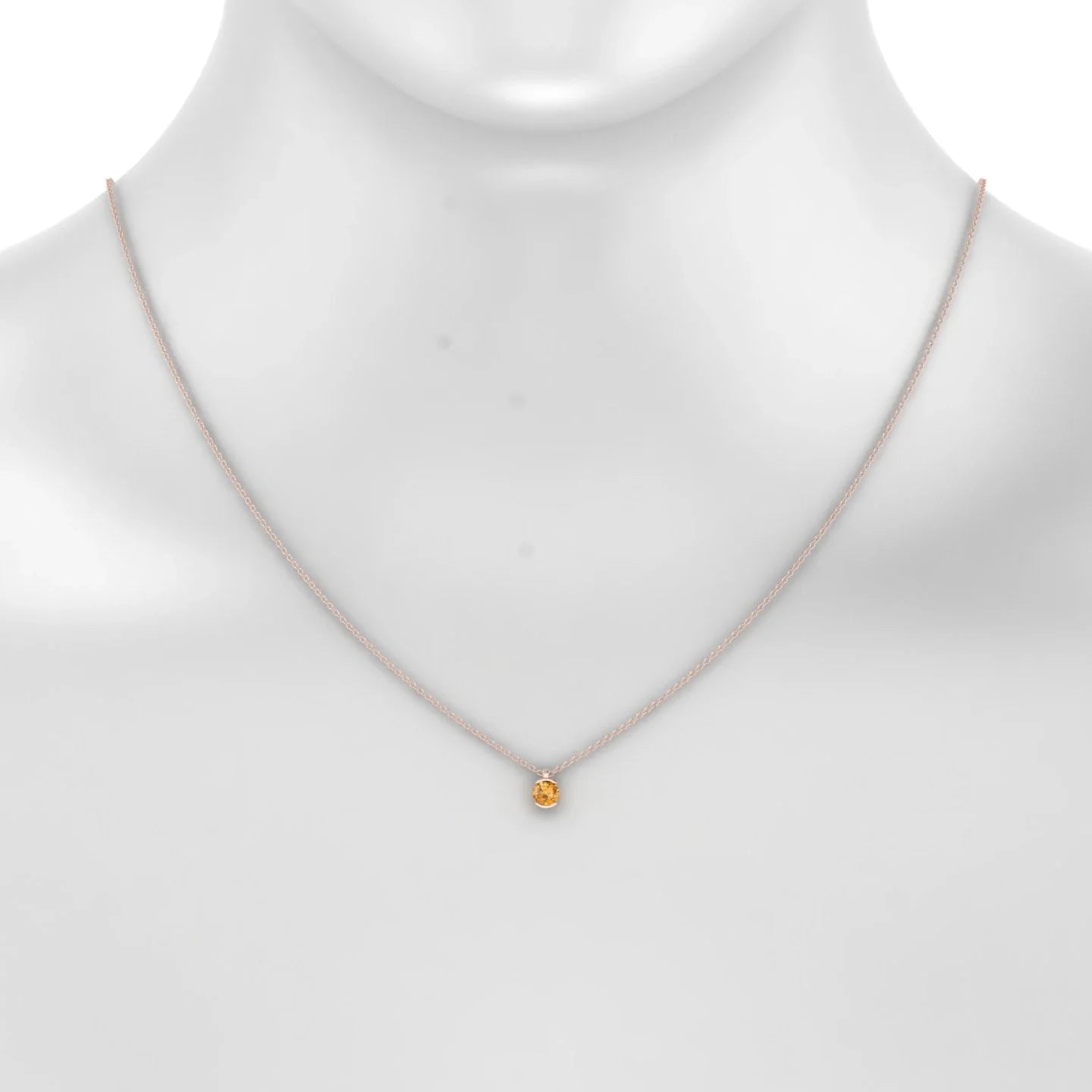 Suspense | 18k Rose Gold 4.5 mm Round Citrine Pendant