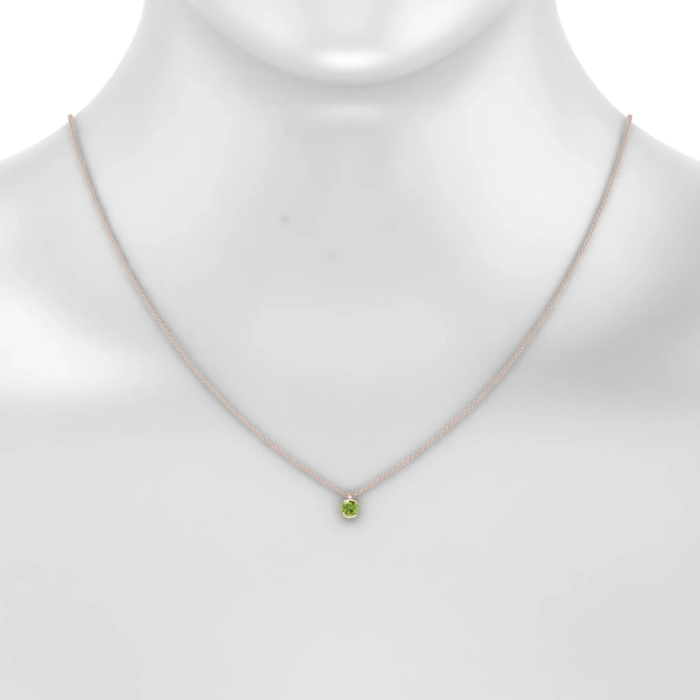 Suspense | 18k Rose Gold 4.5 mm Round Peridot Pendant
