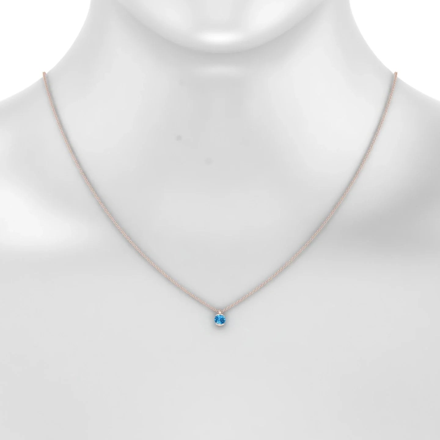 Suspense | 18k Rose Gold 4.5 mm Round Topaz Pendant