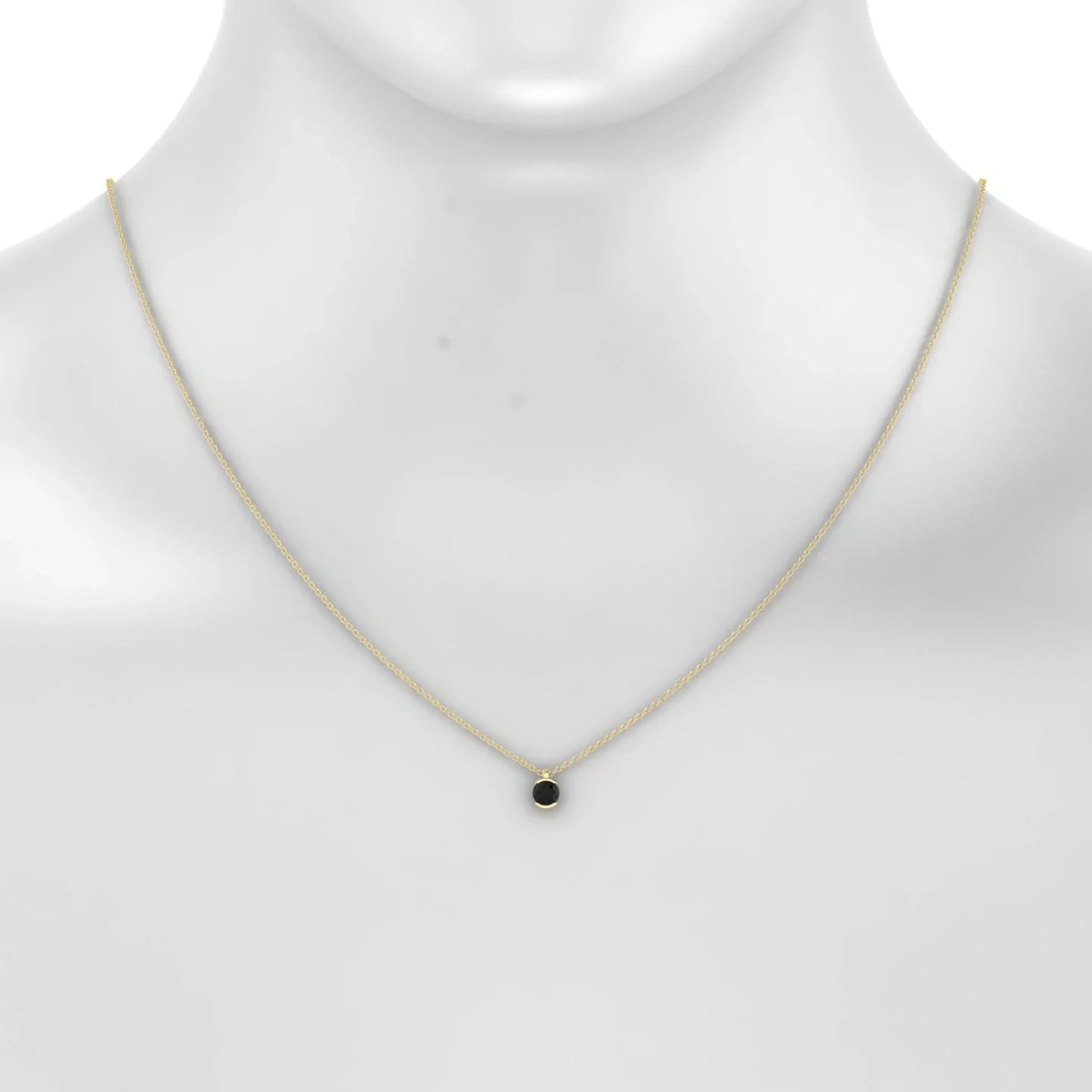 Suspense | 18k Yellow Gold 4.5 mm Round Black Diamond Pendant