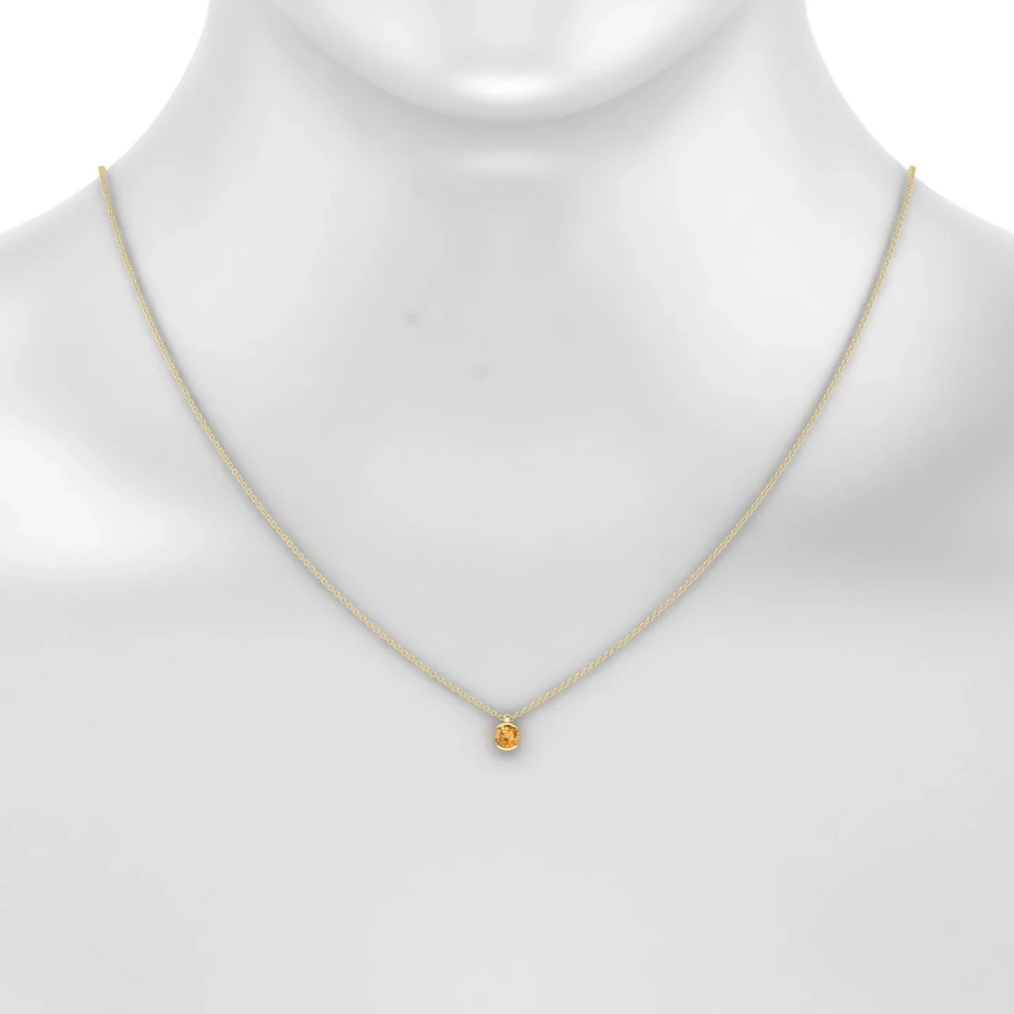 Suspense | 18k Yellow Gold 4.5 mm Round Citrine Pendant
