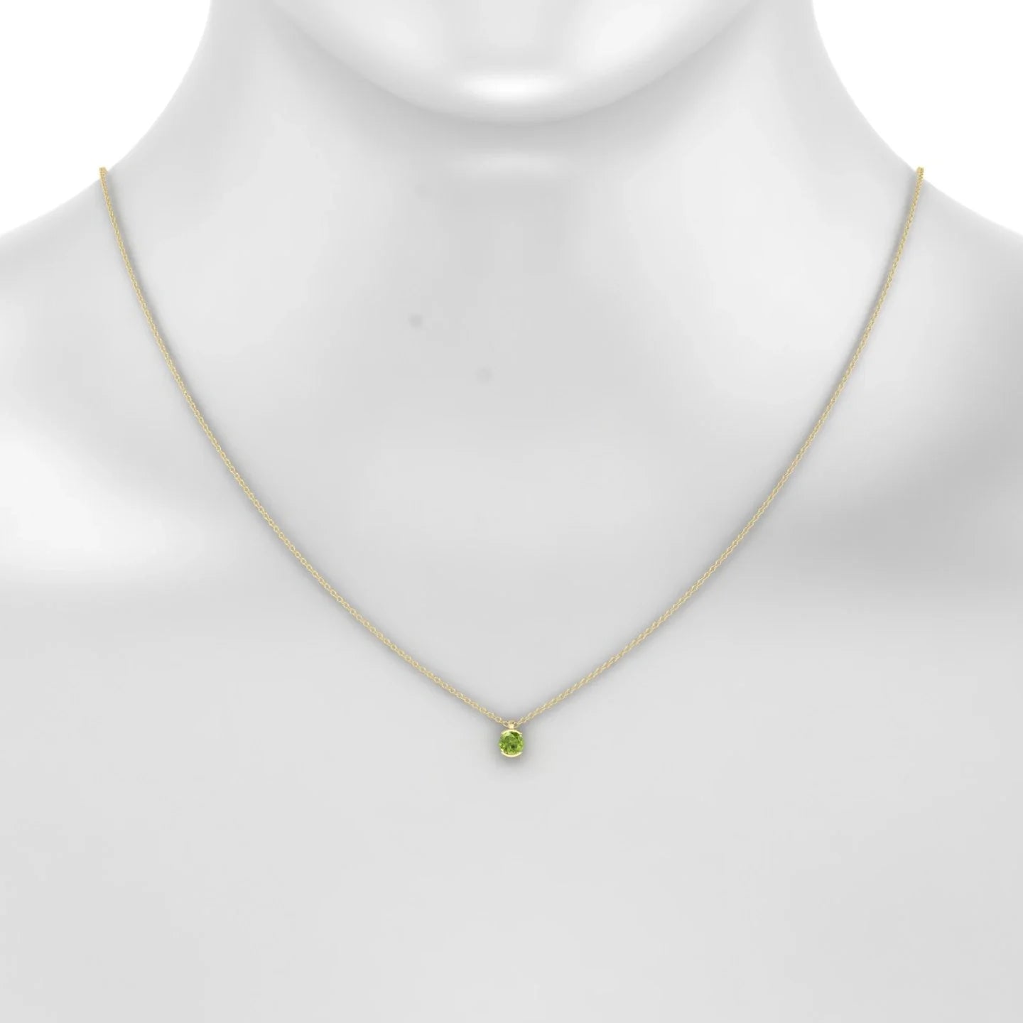 Suspense | 18k Yellow Gold 4.5 mm Round Peridot Pendant