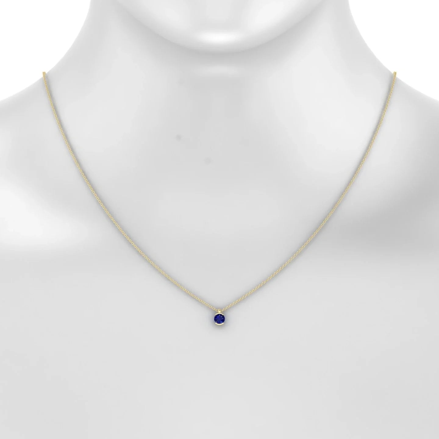 Suspense | 18k Yellow Gold 4.5 mm Round Sapphire Pendant
