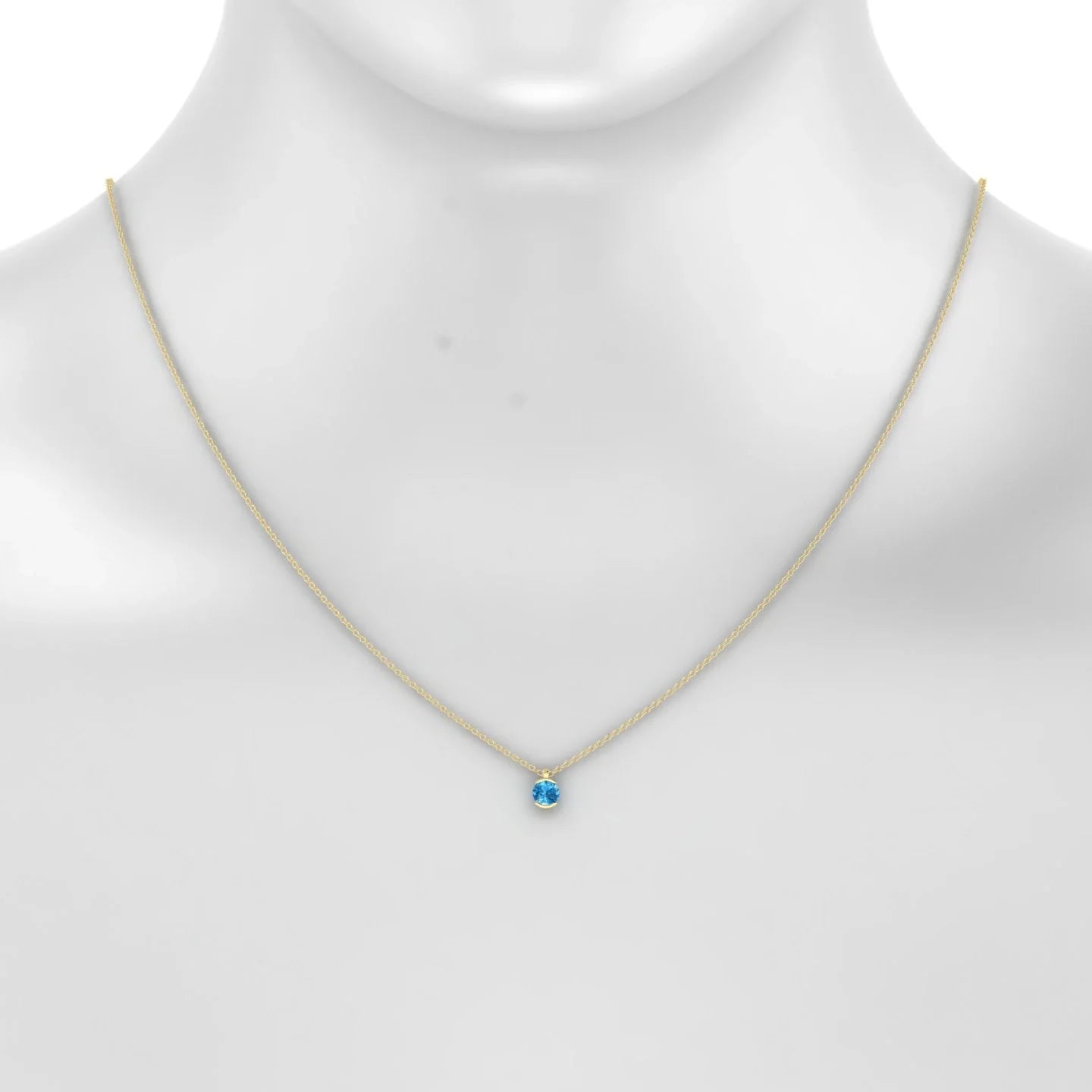 Suspense | 18k Yellow Gold 4.5 mm Round Topaz Pendant