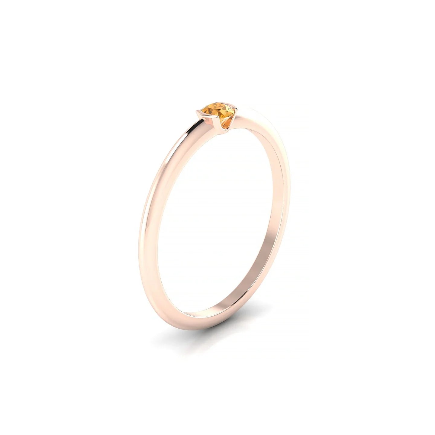 Suspense | 18k Rose Gold 3 mm Round Citrine Ring