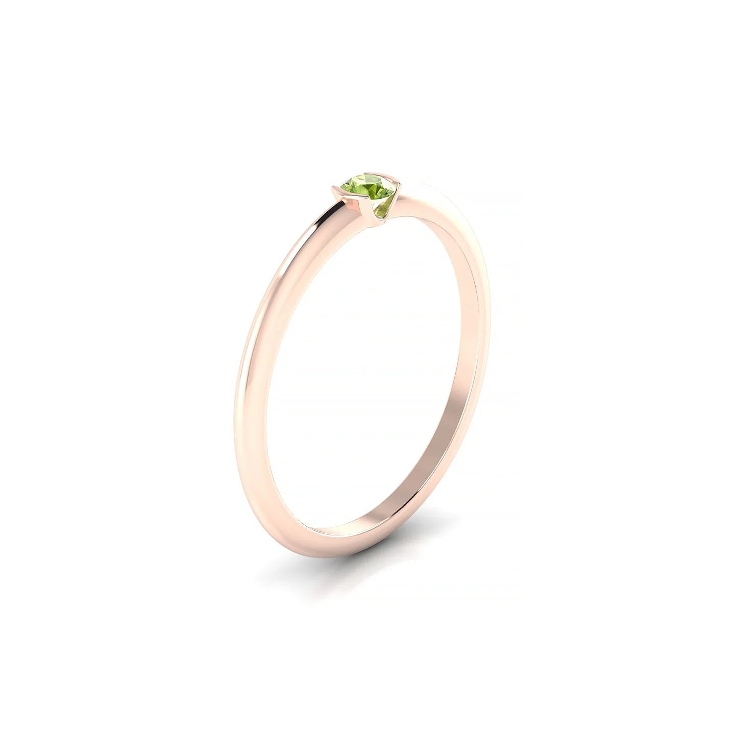 Suspense | 18k Rose Gold 3 mm Round Peridot Ring