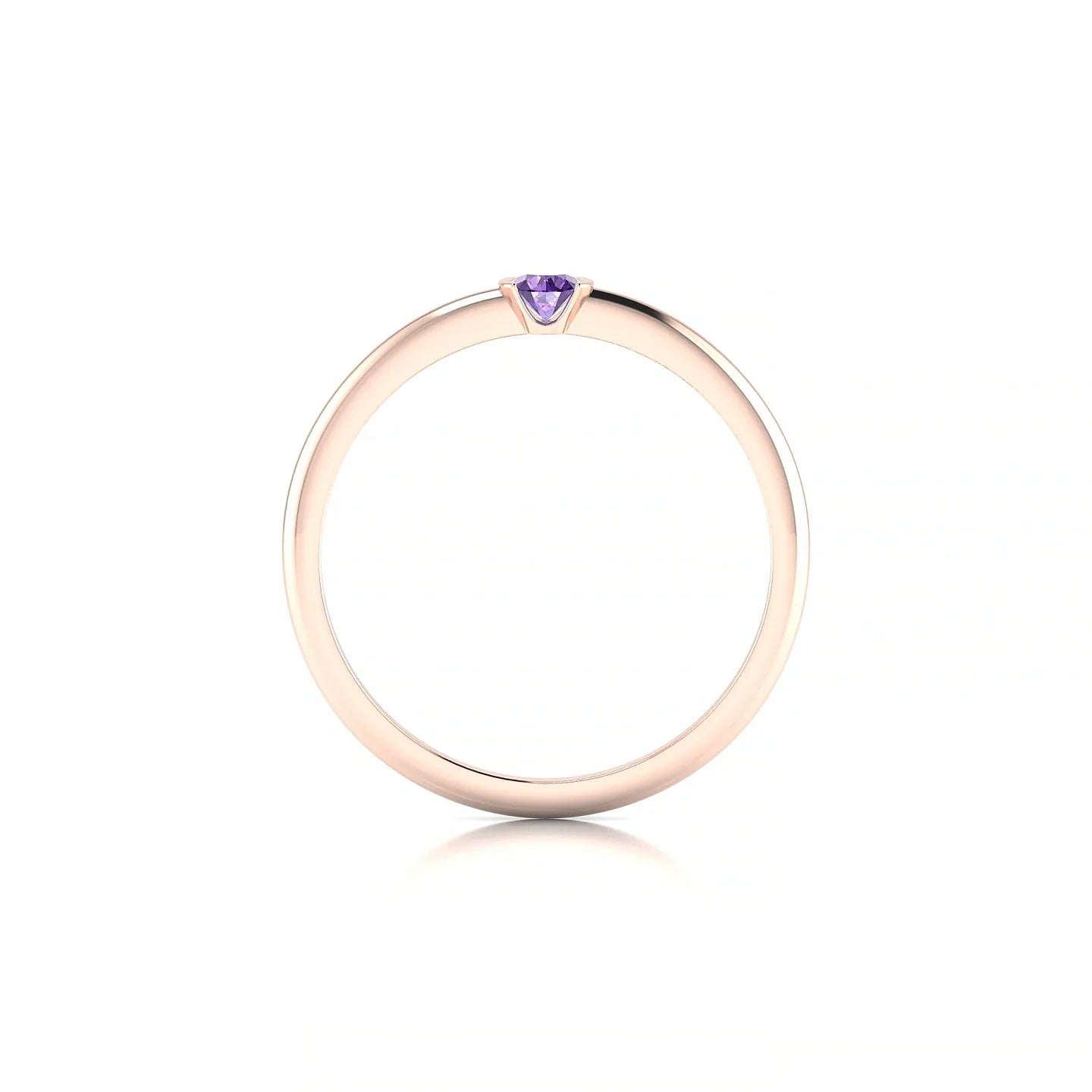 Suspense | 18k Rose Gold 3 mm Round Amethyst Ring