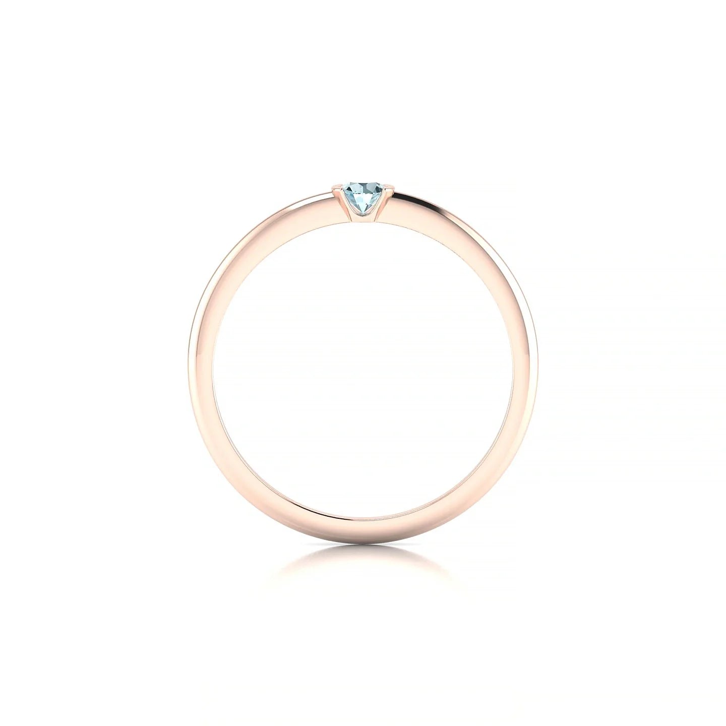 Suspense | 18k Rose Gold 3 mm Round Aquamarine Ring