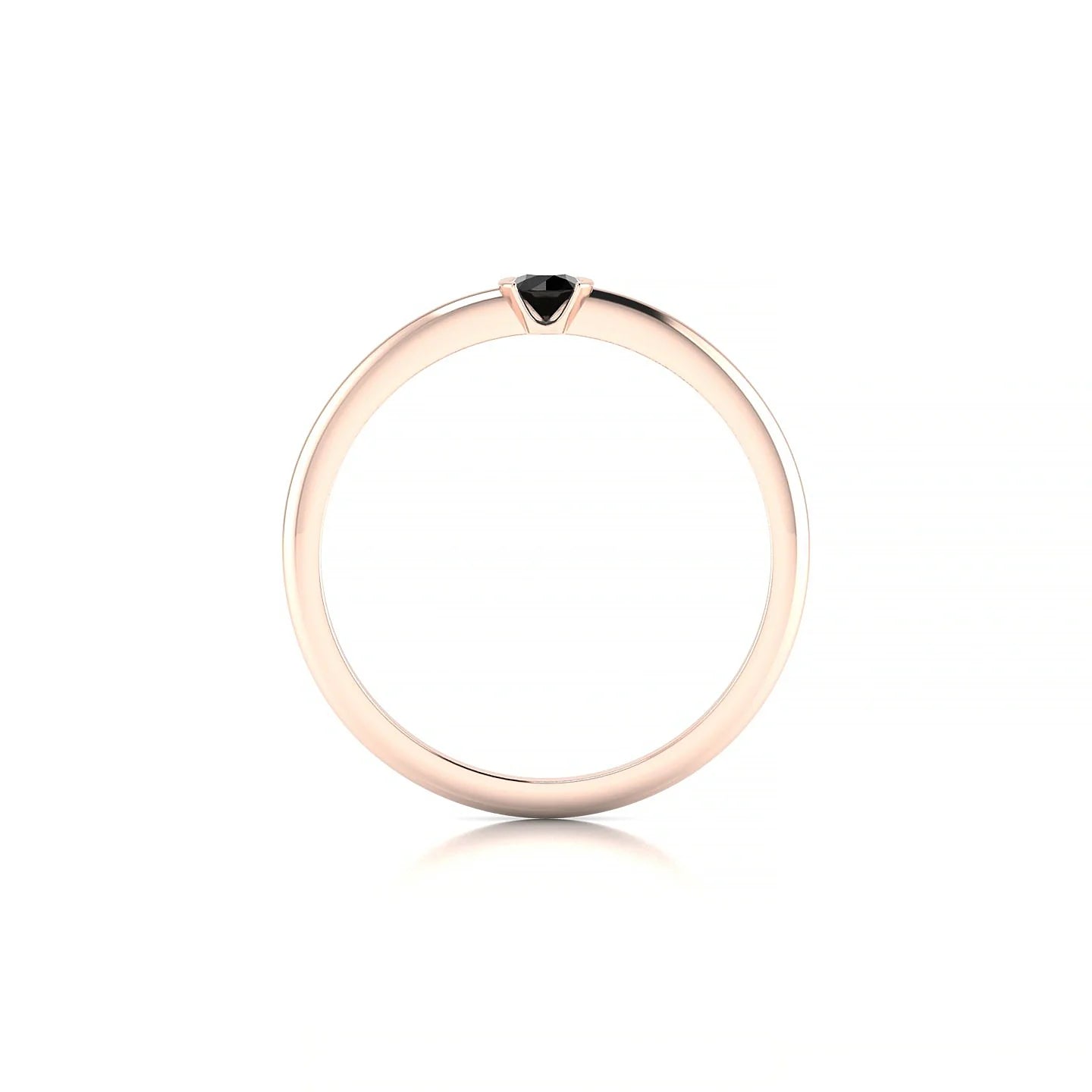 Suspense | 18k Rose Gold 3 mm Round Black Diamond Ring