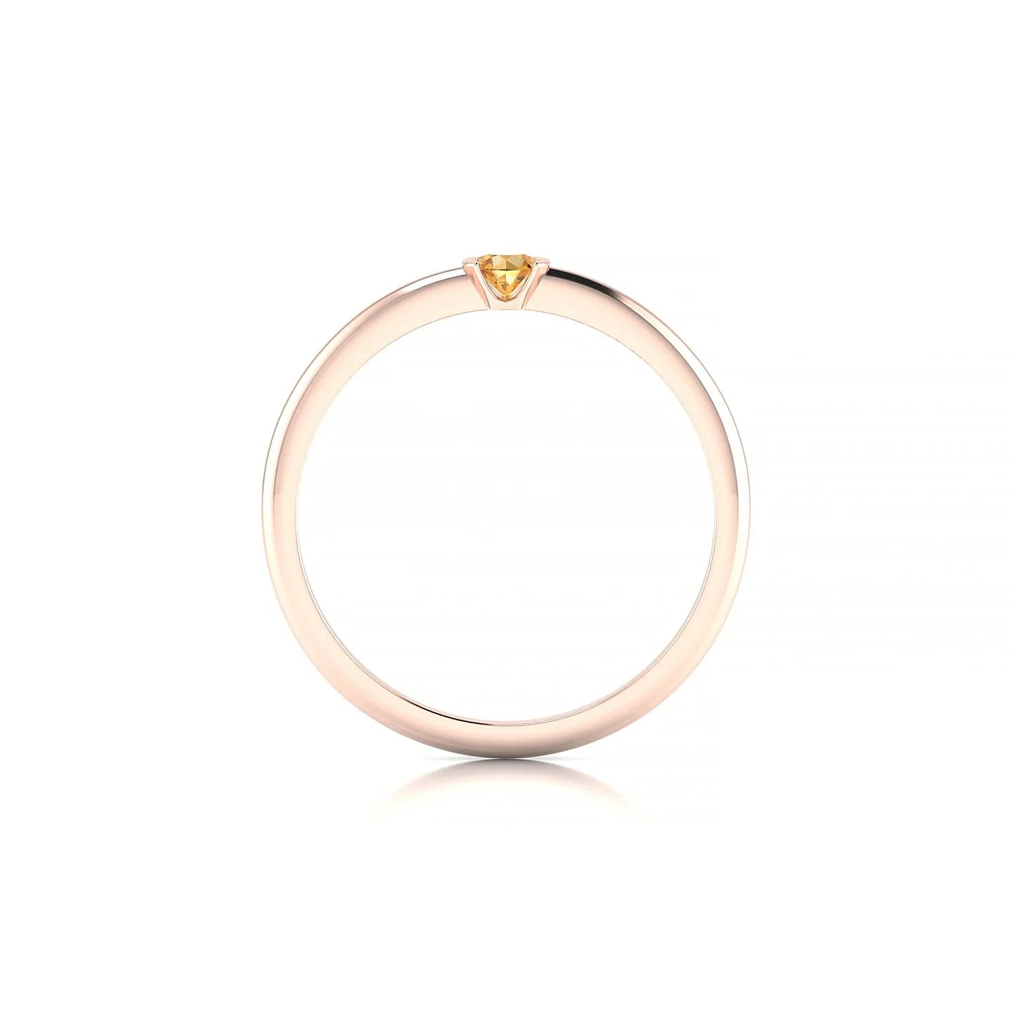 Suspense | 18k Rose Gold 3 mm Round Citrine Ring
