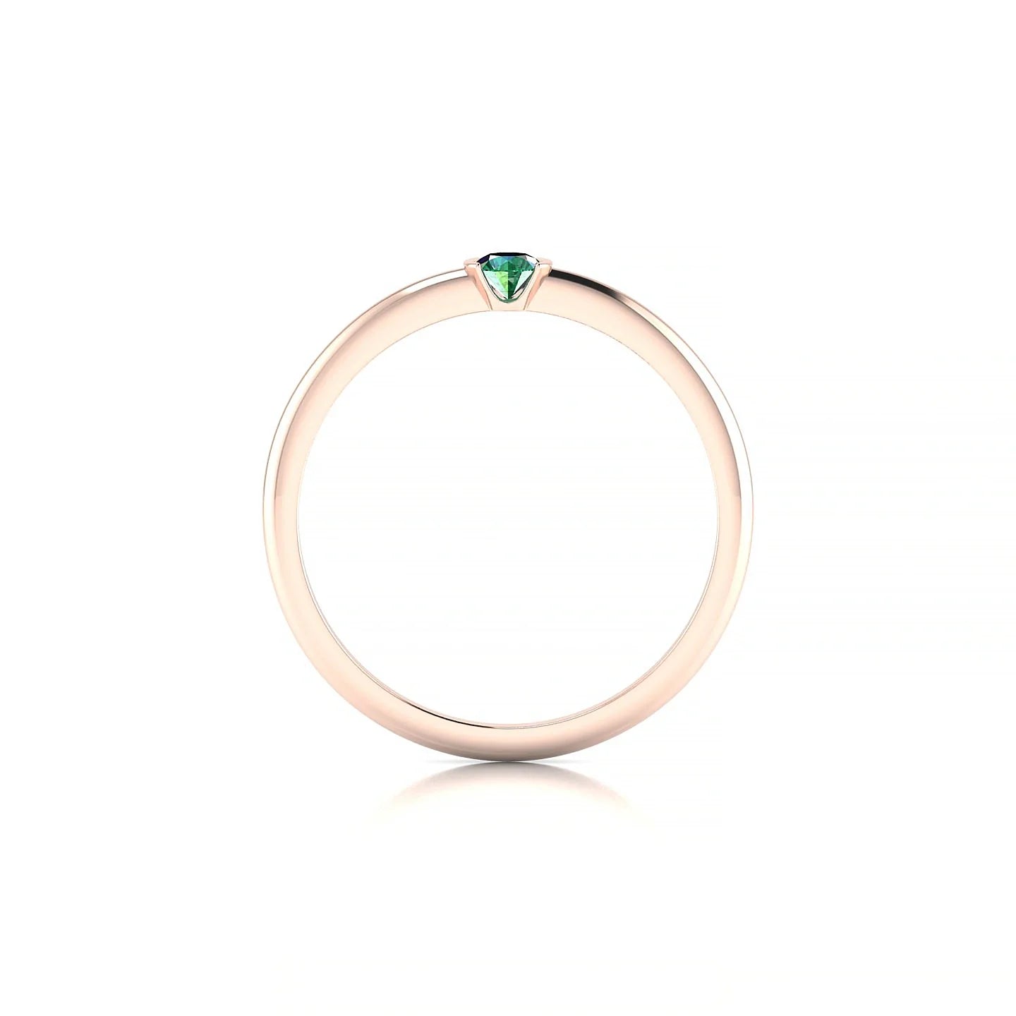Suspense | 18k Rose Gold 3 mm Round Emerald Ring